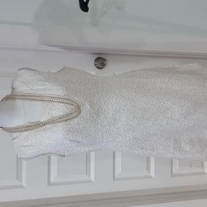 Cream Gold  Shimmer Pattern Dress